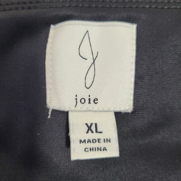 Joie Women's Black Faux Leather High Waist Cropped Straight Leg Pants Pull-On XL - Picture 3 of 8